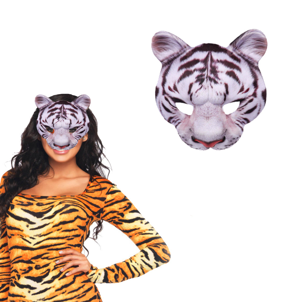 pamonrueer Halloween Mask Cosplay Half Mask Animal Face Mask Party Mask,Set of 4(Pig,Fox,Rabbit,Tiger