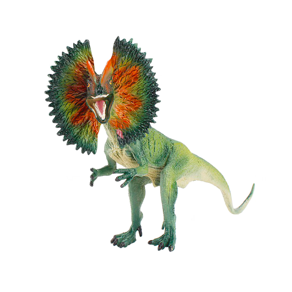 pamonrueer 7 Inch Savage Dilophosaurus Solid Dinosaur Figurine Dilophosaurus Figure with Moveable Mouth