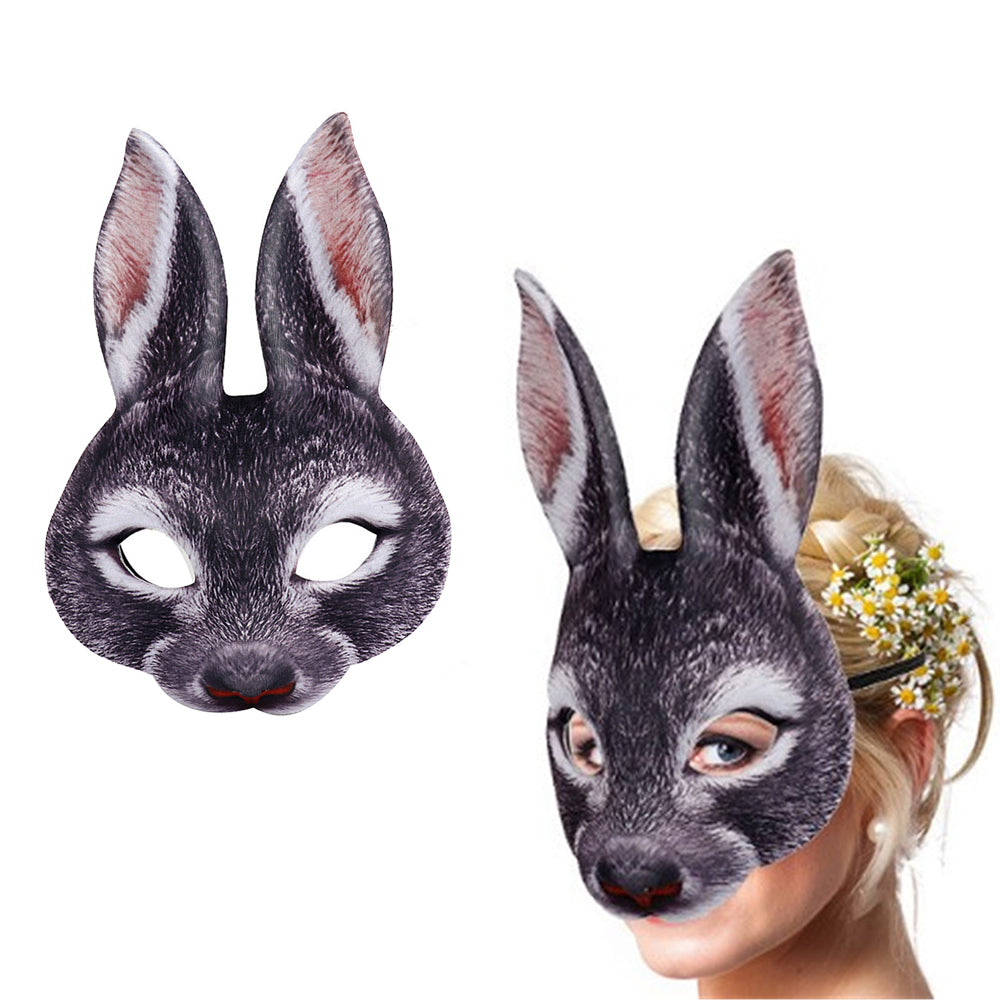 pamonrueer Halloween Mask Cosplay Half Mask Animal Face Mask Party Mask,Set of 4(Pig,Fox,Rabbit,Tiger