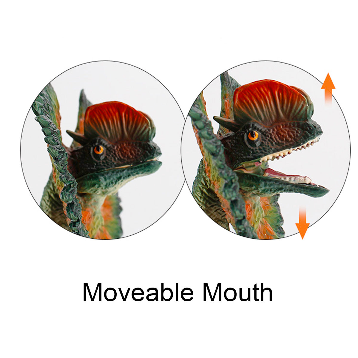 pamonrueer 7 Inch Savage Dilophosaurus Solid Dinosaur Figurine Dilophosaurus Figure with Moveable Mouth